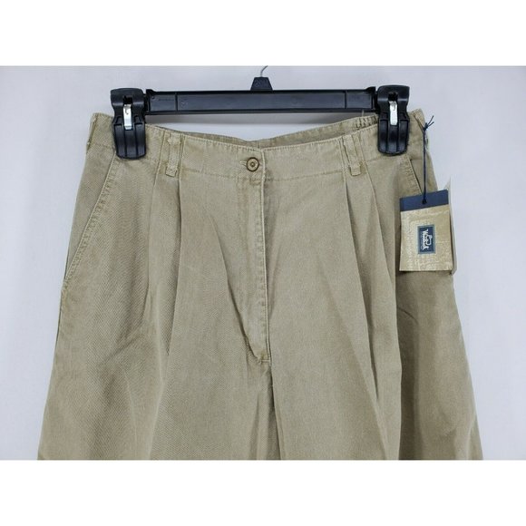 Woolrich Pants Women's Size 16 Regular Tan Pleated Front Taper Leg - Picture 2 of 6